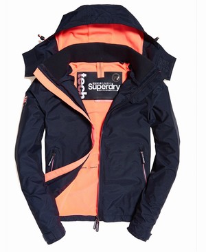 Superdry Hooded Arctic Cliff Hiker Női Kabát Sötétkék/Korall | CXWMD0769